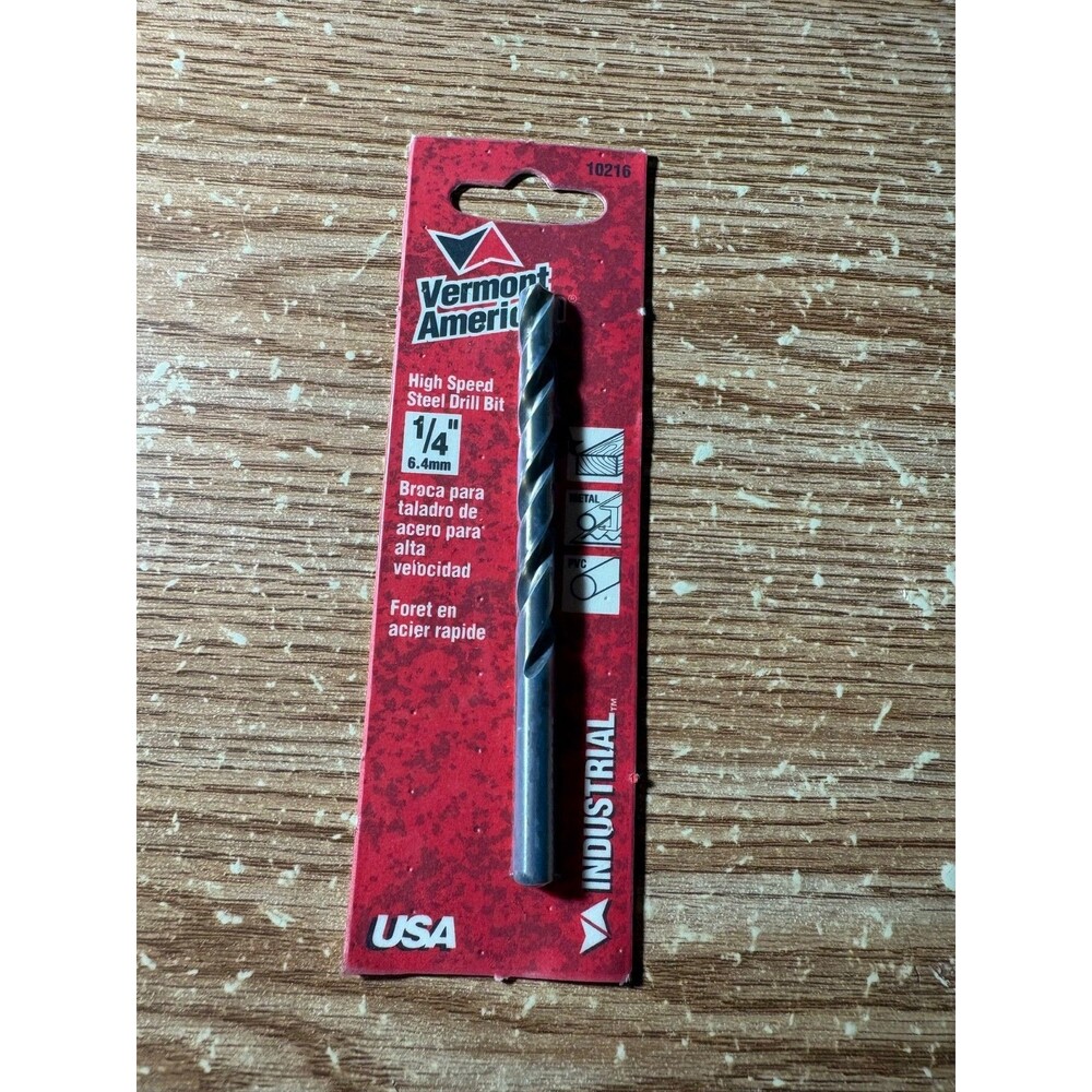 Vermont American High Speed Steel Drill Bit 1/4" 6.4Mm #10216